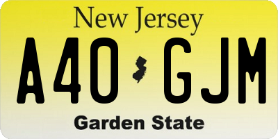 NJ license plate A40GJM