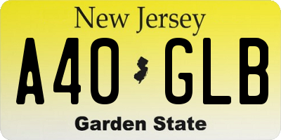 NJ license plate A40GLB