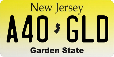NJ license plate A40GLD
