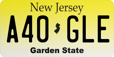 NJ license plate A40GLE