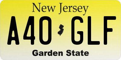 NJ license plate A40GLF