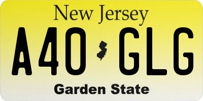 NJ license plate A40GLG