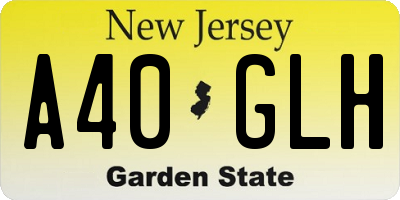 NJ license plate A40GLH