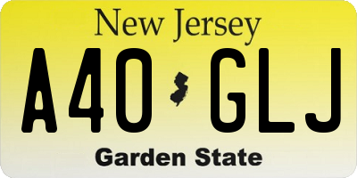 NJ license plate A40GLJ