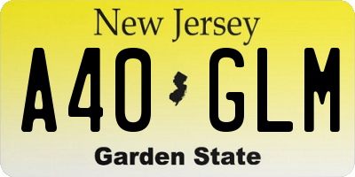 NJ license plate A40GLM