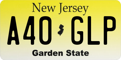 NJ license plate A40GLP
