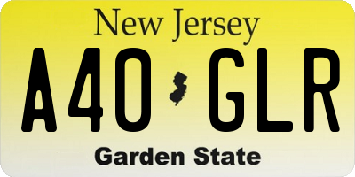 NJ license plate A40GLR