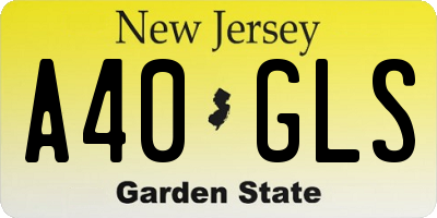 NJ license plate A40GLS