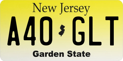 NJ license plate A40GLT