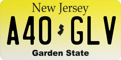 NJ license plate A40GLV