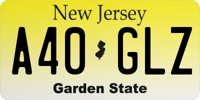 NJ license plate A40GLZ