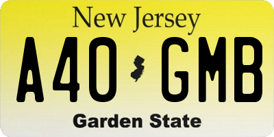 NJ license plate A40GMB
