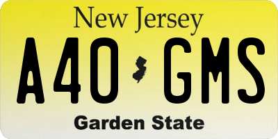 NJ license plate A40GMS