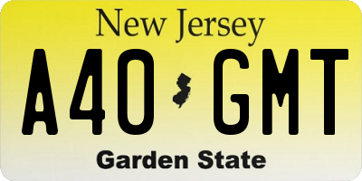 NJ license plate A40GMT