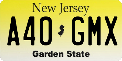 NJ license plate A40GMX
