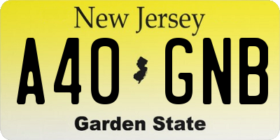 NJ license plate A40GNB