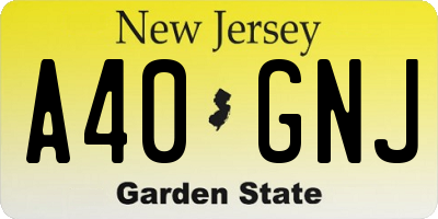 NJ license plate A40GNJ