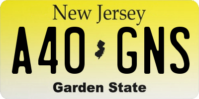 NJ license plate A40GNS