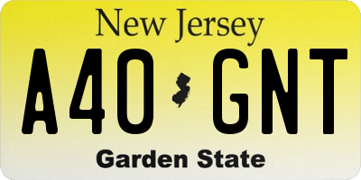 NJ license plate A40GNT