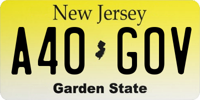 NJ license plate A40GOV