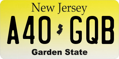 NJ license plate A40GQB