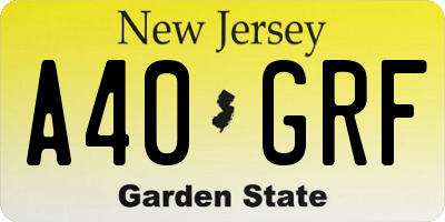 NJ license plate A40GRF
