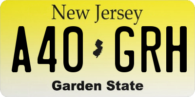 NJ license plate A40GRH