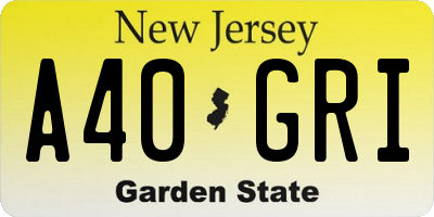 NJ license plate A40GRI