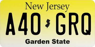 NJ license plate A40GRQ