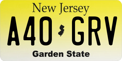 NJ license plate A40GRV