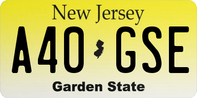 NJ license plate A40GSE