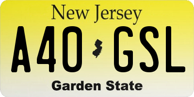 NJ license plate A40GSL
