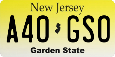 NJ license plate A40GSO
