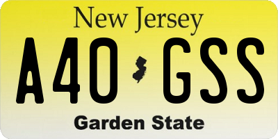 NJ license plate A40GSS