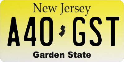 NJ license plate A40GST