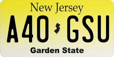NJ license plate A40GSU