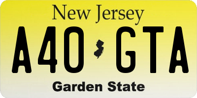 NJ license plate A40GTA