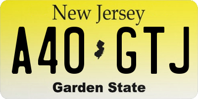 NJ license plate A40GTJ
