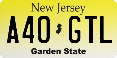 NJ license plate A40GTL
