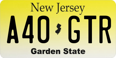 NJ license plate A40GTR