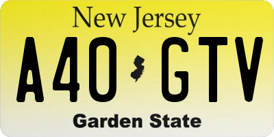 NJ license plate A40GTV
