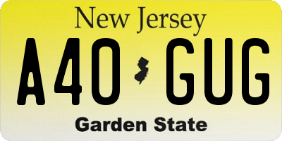 NJ license plate A40GUG