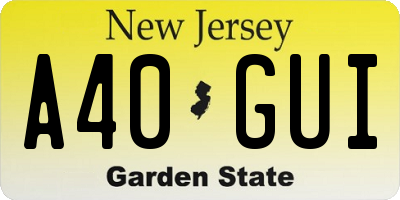 NJ license plate A40GUI