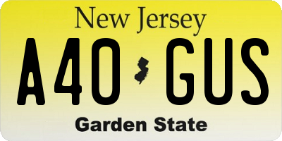 NJ license plate A40GUS