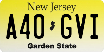 NJ license plate A40GVI