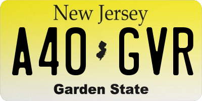 NJ license plate A40GVR