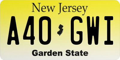 NJ license plate A40GWI