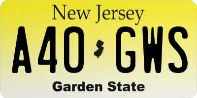 NJ license plate A40GWS