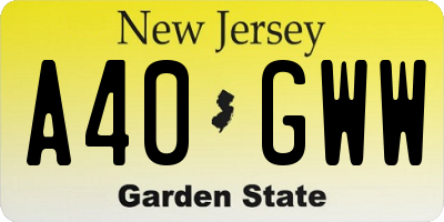 NJ license plate A40GWW