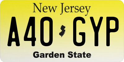 NJ license plate A40GYP
